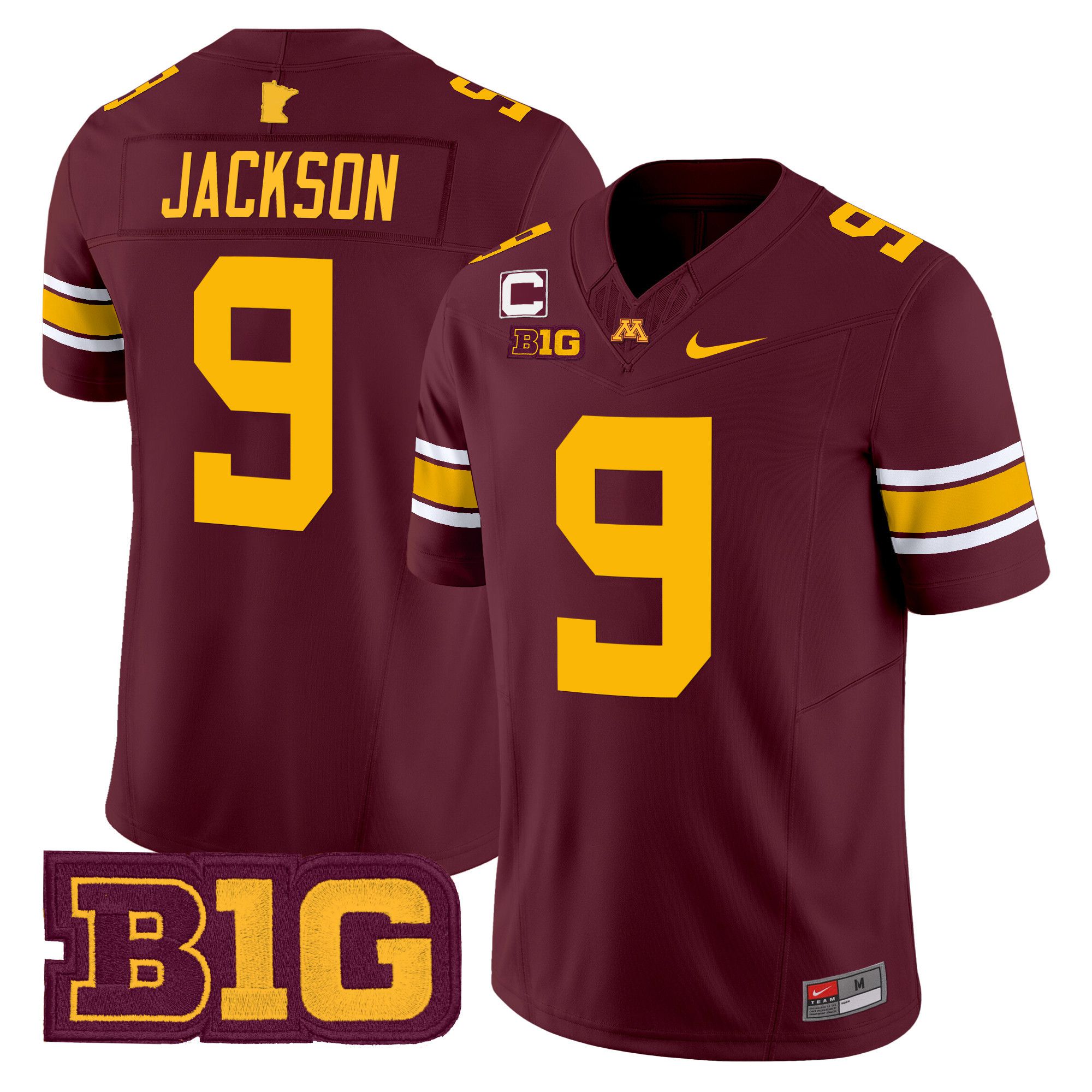 Men Minnesota Golden Gophers #9 Jackson Red Nike 2024 Vapor Limited NCAA Jersey style 1